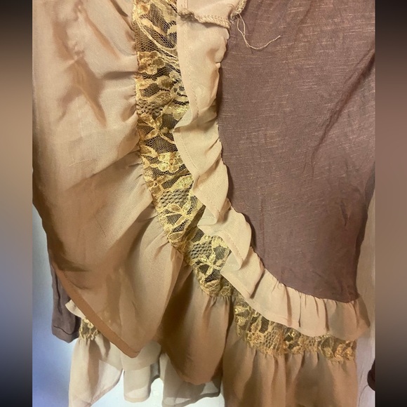 Adiktd lagen look boho bohemian open front Ruffle Hem lightweight cardigan - Picture 7 of 7